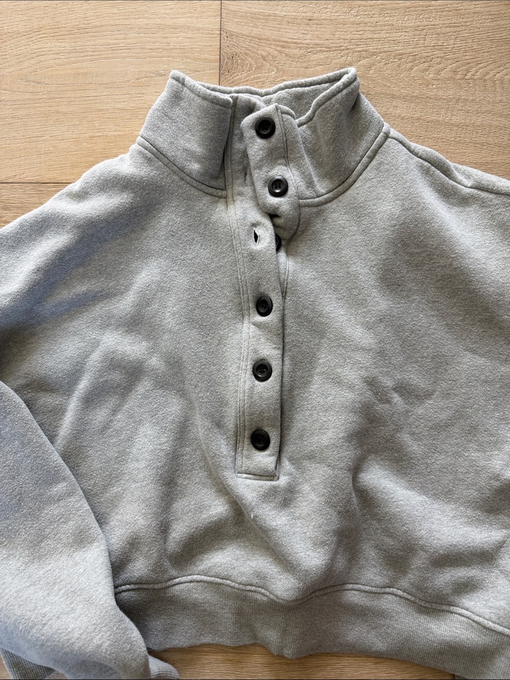 Citizens of humanity Grey Quarter-Snap mock neck  Sweatshirt